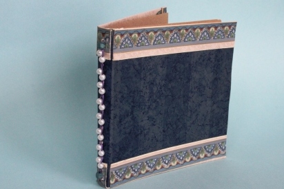Blue book with Rowan's Chain stitch variation