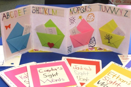 An Accordion Book with Pockets for Kindergarten Sight Words